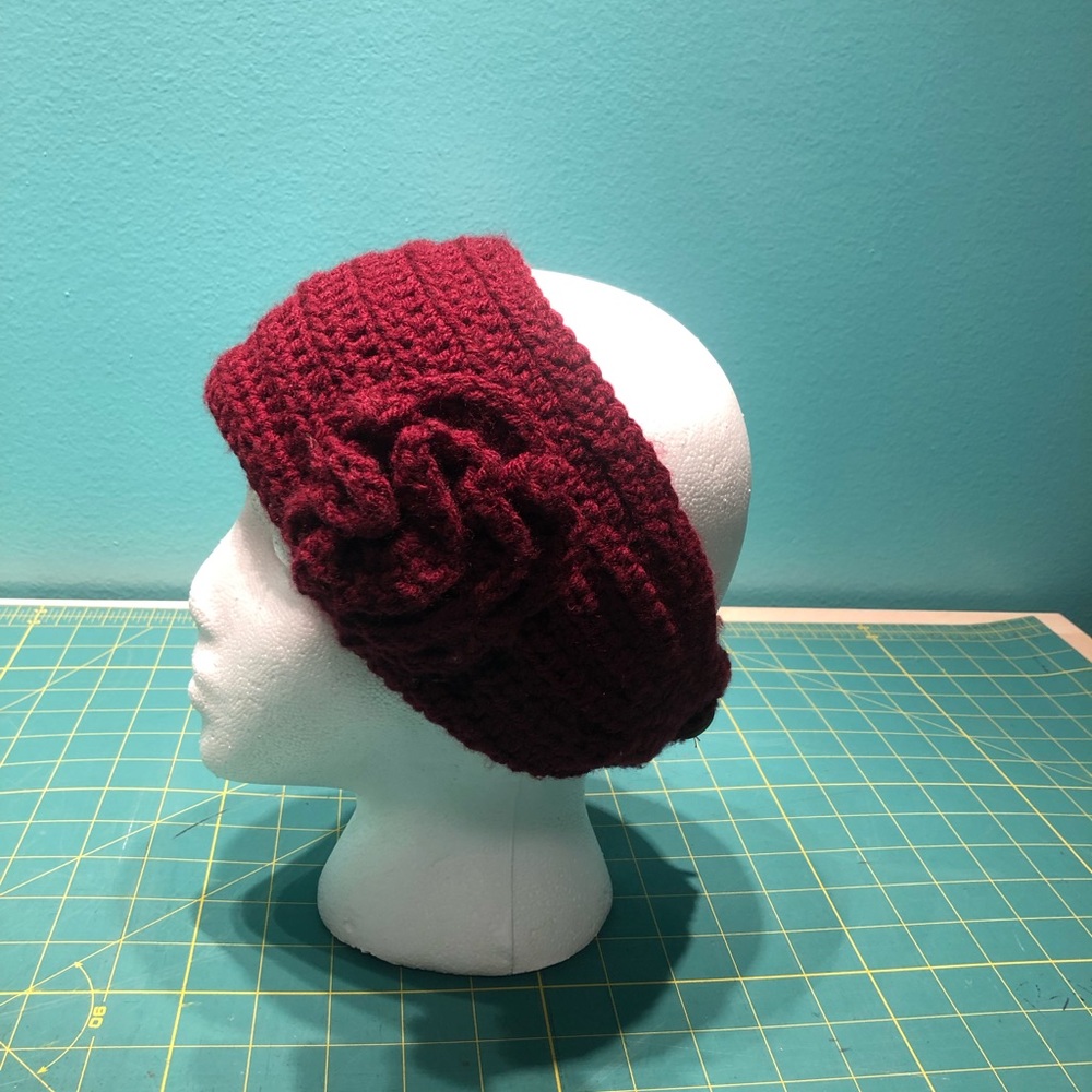 JD Creations newly addition burgundy ear warmer super cute.